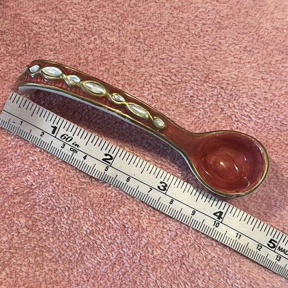 Fitz and Floyd Florentine Christmas Sugar Spoon 4.25" Ceramic - Picture 8 of 9